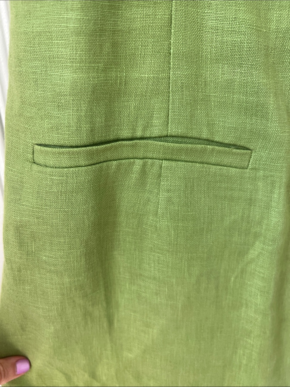 Reformation Lime Green Sleeveless Linen-Blend Mini Dress - Picture 3 of 3